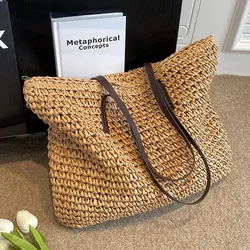 Tas Dames 2023 Hot Selling Luxe Design Gras Geweven Damesschoudertas Zomer Vrijetijdsbesteding Schoudertas Met Grote Capaciteit