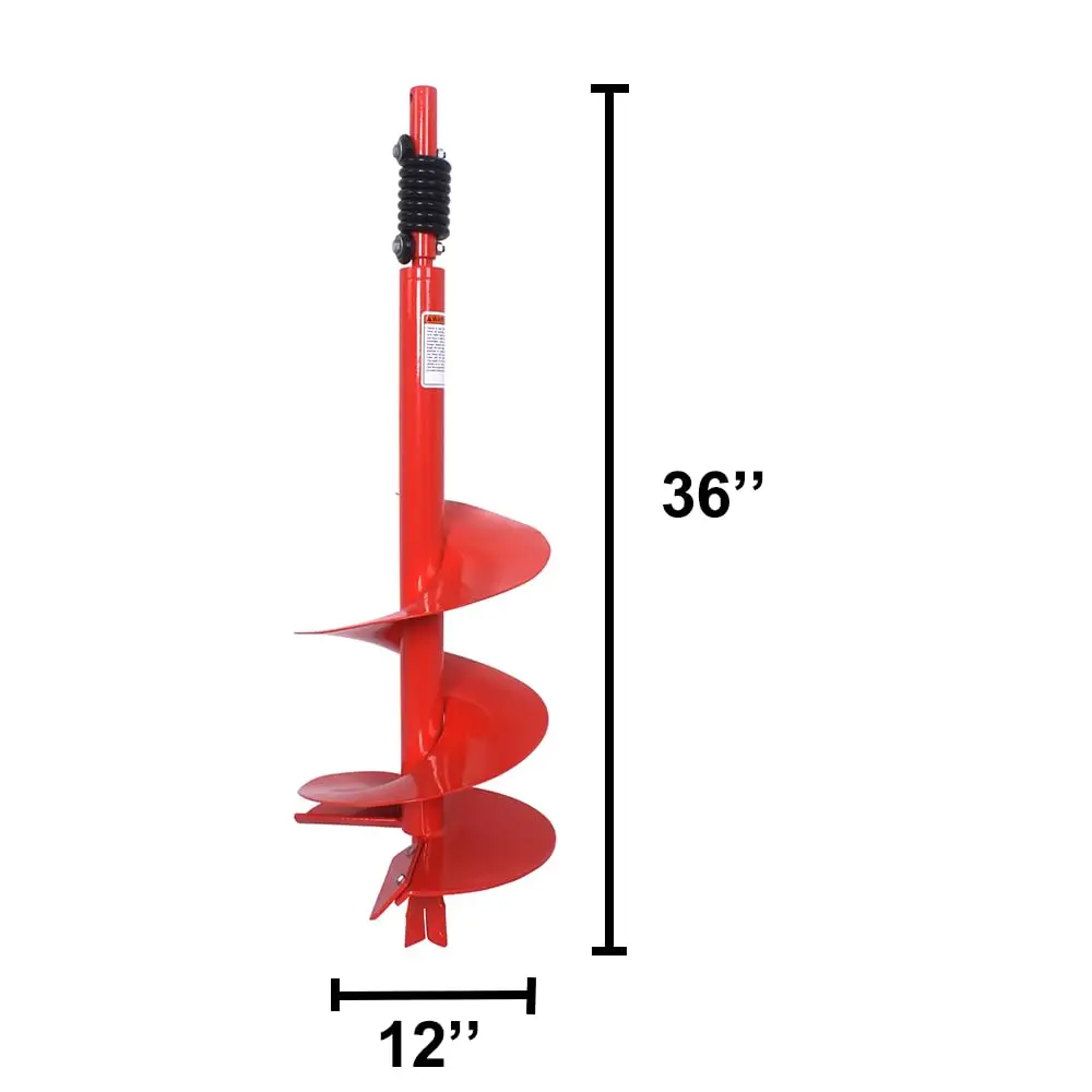 2 Man Earth Auger Powerhead With 185Cc, 2 Cycle Engine, With 12 Inch Diameter 36 Inch Long Earth Auger Bit