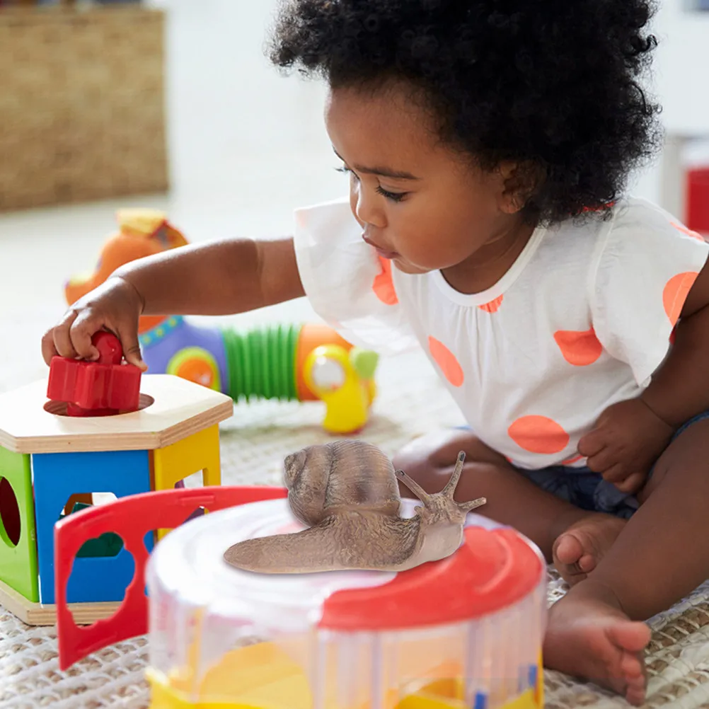 

2Pcs Simulation Snail Decoration Realistic Plastic Animal Figures Educational Kids Desktop Ornament