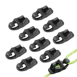 10PCS POM Multifunctional Camping Tent Fastener Wind Rope Buckle Triangle Fastener Cord Stopper Tool Tent Camping Hiking