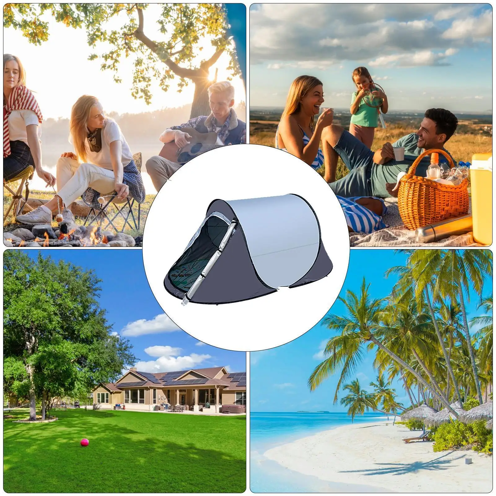 

1-2 Person Sunscreen Automatic Setup Instant Family Shelter Pop Up Tent Instant Family Shelter for Camping Hiking Traveling