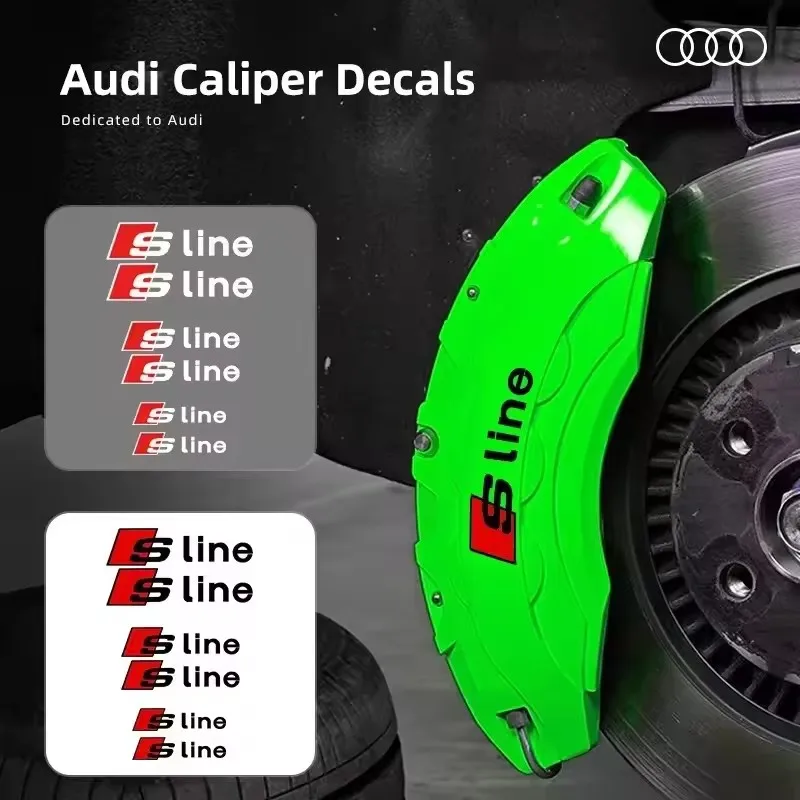 Image of 6 Stück Auto-Zubehör Bremssattel-Emblem Aufkleber Dekorative Aufkleber für Audi Sline TT A1 A2 A3 A4 A5 A6 A7 A8 8P B6 B7