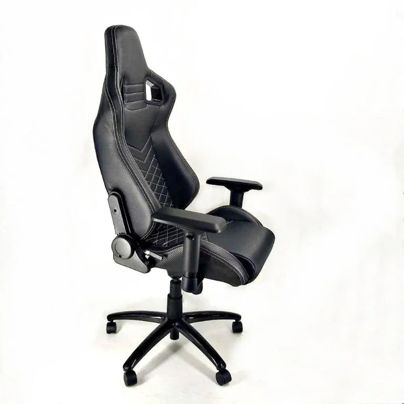 YYHC 2020 New Style Black PVC Leather Adjustable With White Stitch New Armrest Racing Office Chair