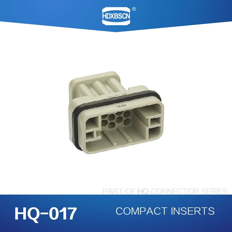 HDXBSCN HQ-017 Compact Inserts Han Q17/0 Male Female Insert Plug Socket 10A 250V 4KV Heavy Duty Connector