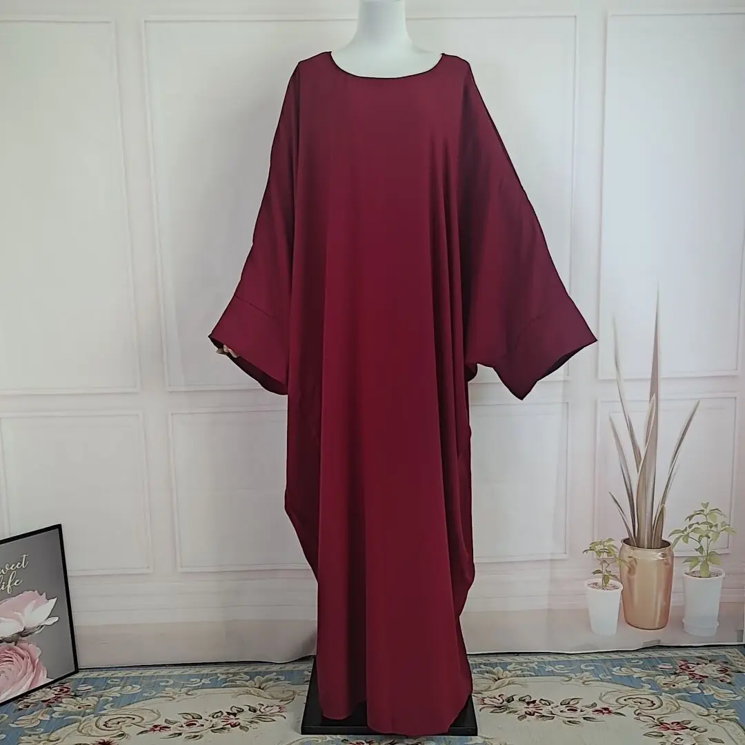 

Muslim Abaya One Piece Solid Women Dress Islamic Clothing Dubai Saudi Robe Turkish Modesty Prayer Dresses Loose Kaftans Ramadan