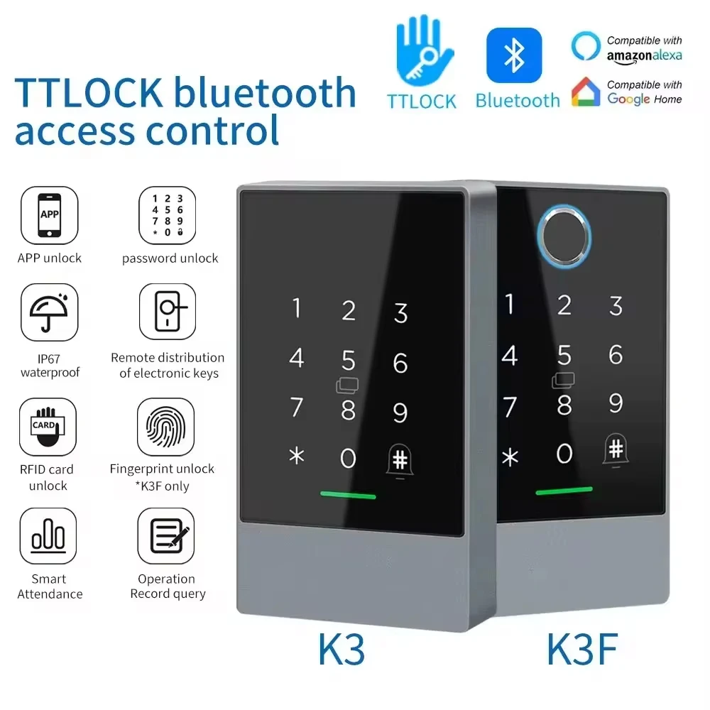 

TTLOCK Fingerprint Access Control Door System Opener for Intercom Nfc Bluetooth Electric Gate Keypad 13.56Mhz RFID Card