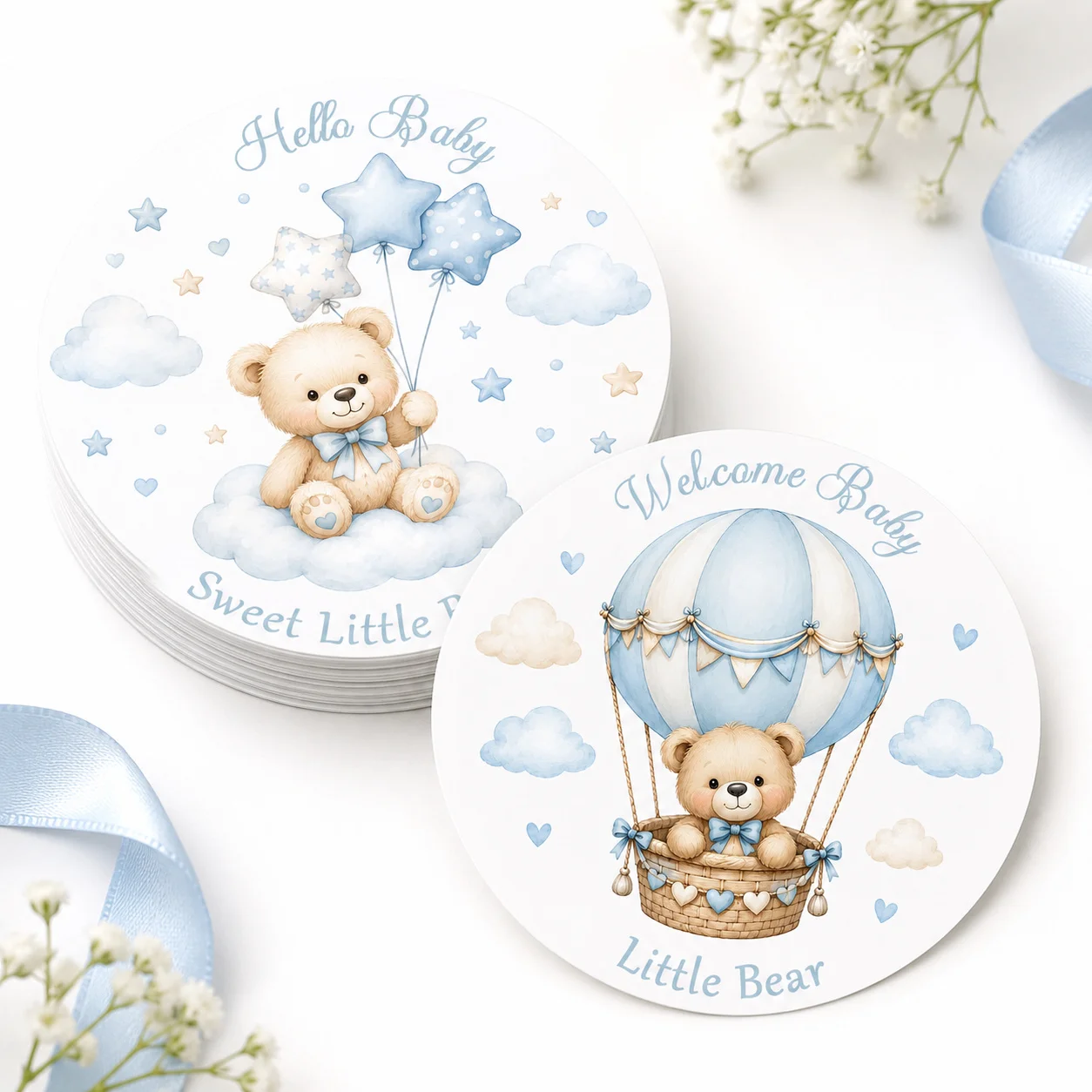 Customized Baptism Party Stickers, Two Styles, with Personalized Names, Dates, and Messages. Suitable for Baptisms, Communions, Birthday Parties, Gift Tags, Table Decorations, and Church Event Souvenirs