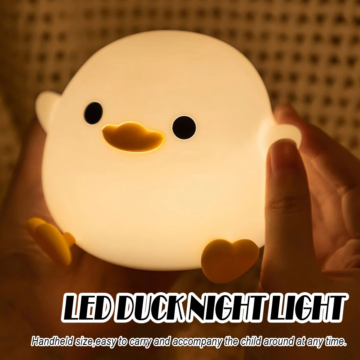 Touch Sensor Timing USB Rechargeable LED Night Light Cute Duck Cartoon Animals Silicone Lamp for Children Kid for Birthday Gifts