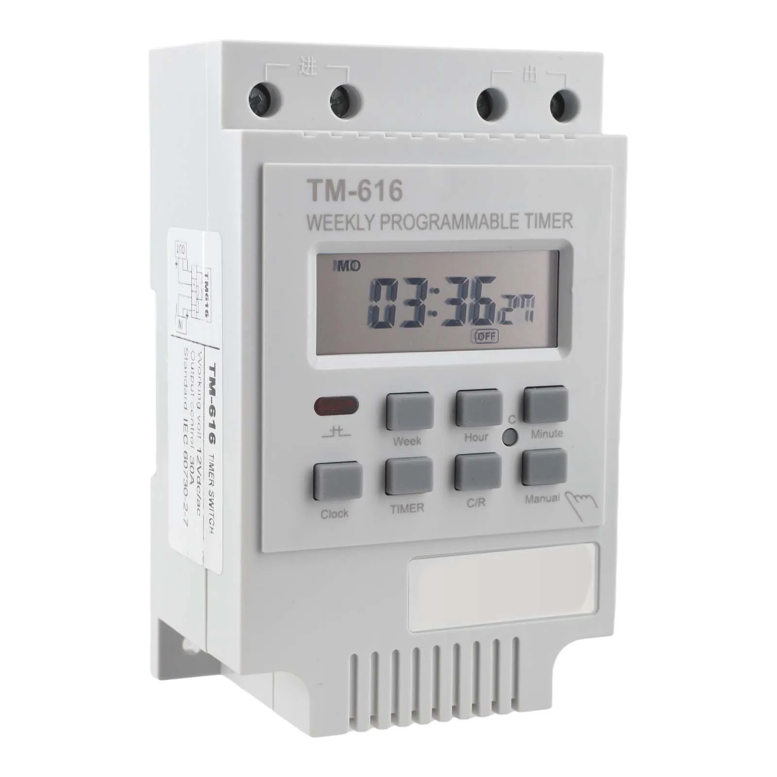 Programmable Weekly Digital For Time Switch Relay For Timer 30AMP 220V with Battery Backup Supporting Up to 6500 Load