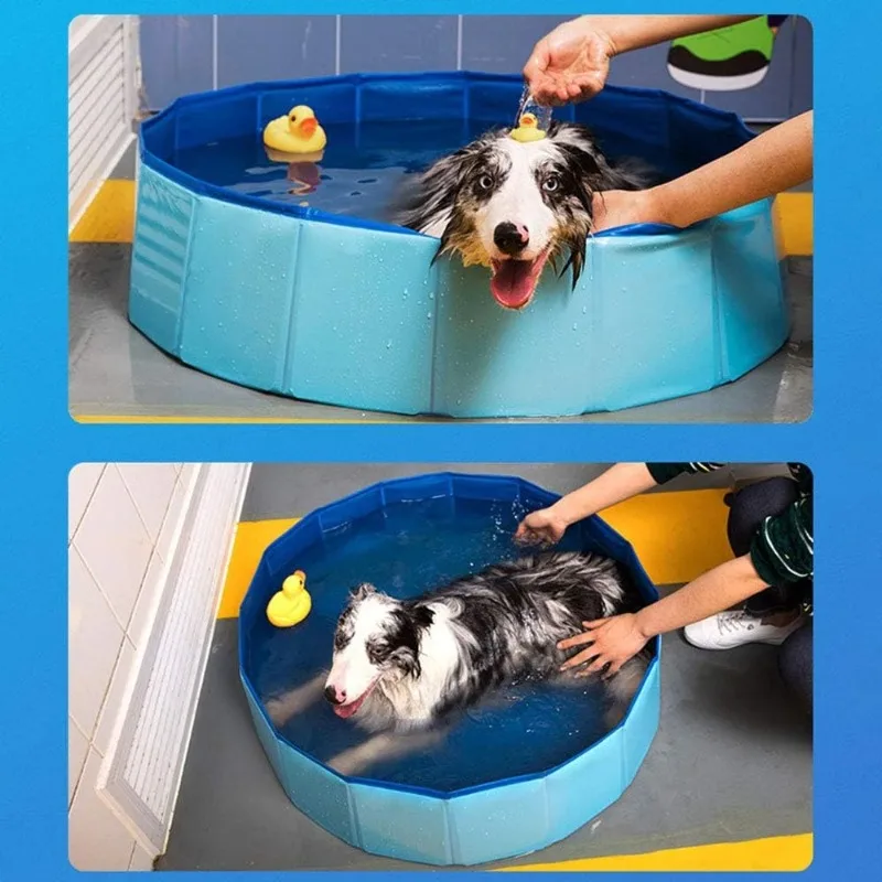 

60-20CM Foldable Dog Pool, Portable Hard Plastic Dog Swimming Pool, Outdoor Collapsible Pet Bathing Tub for Pets Dogs and Cats