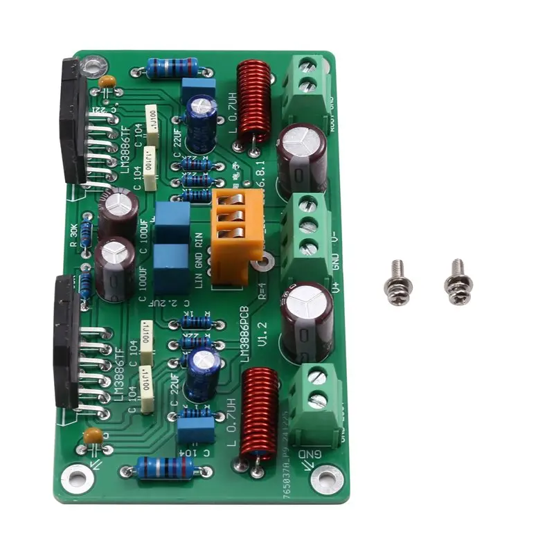 

JABS-LM3886 Stereo Amplifier Board,High-Fidelity Power Amplifier Board, Stereo Audio Amplifier Board,Low Noise,Low Distortion