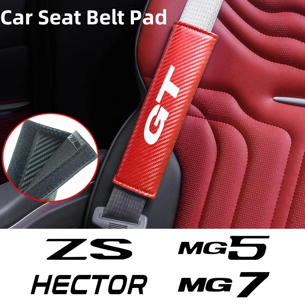 

Car Seat Belt Shoulder Pad Breathable Protection Carbon Fiber Safety Belt Padding Cover For MG GT HECTOR MG5 MG7 HS ZS