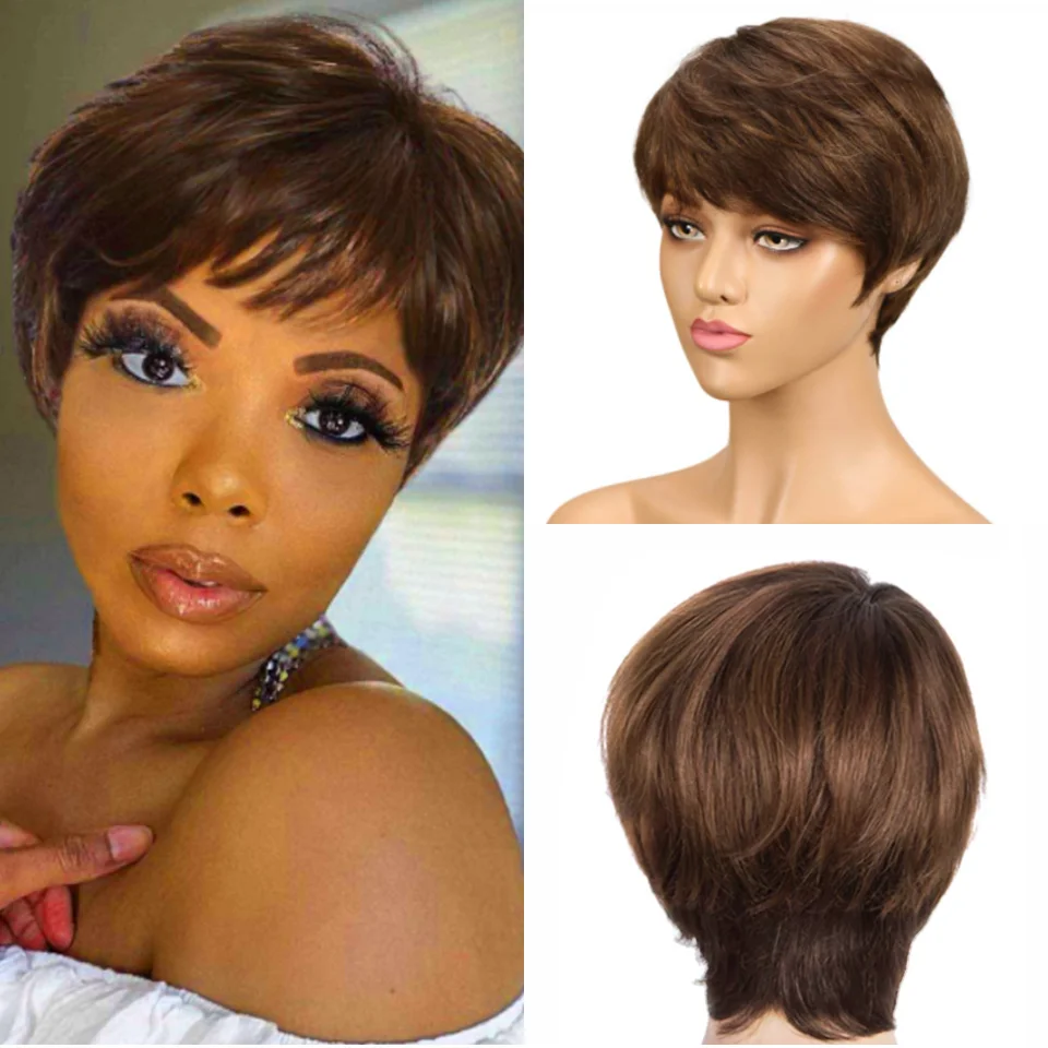 Short Straight Pixie Cut Wig for Women