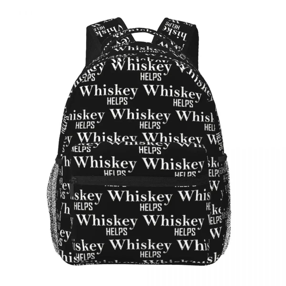 

Whiskey Helps Backpack Student BookBag Children School Bag Laptop Shoulder Bags for Men Women