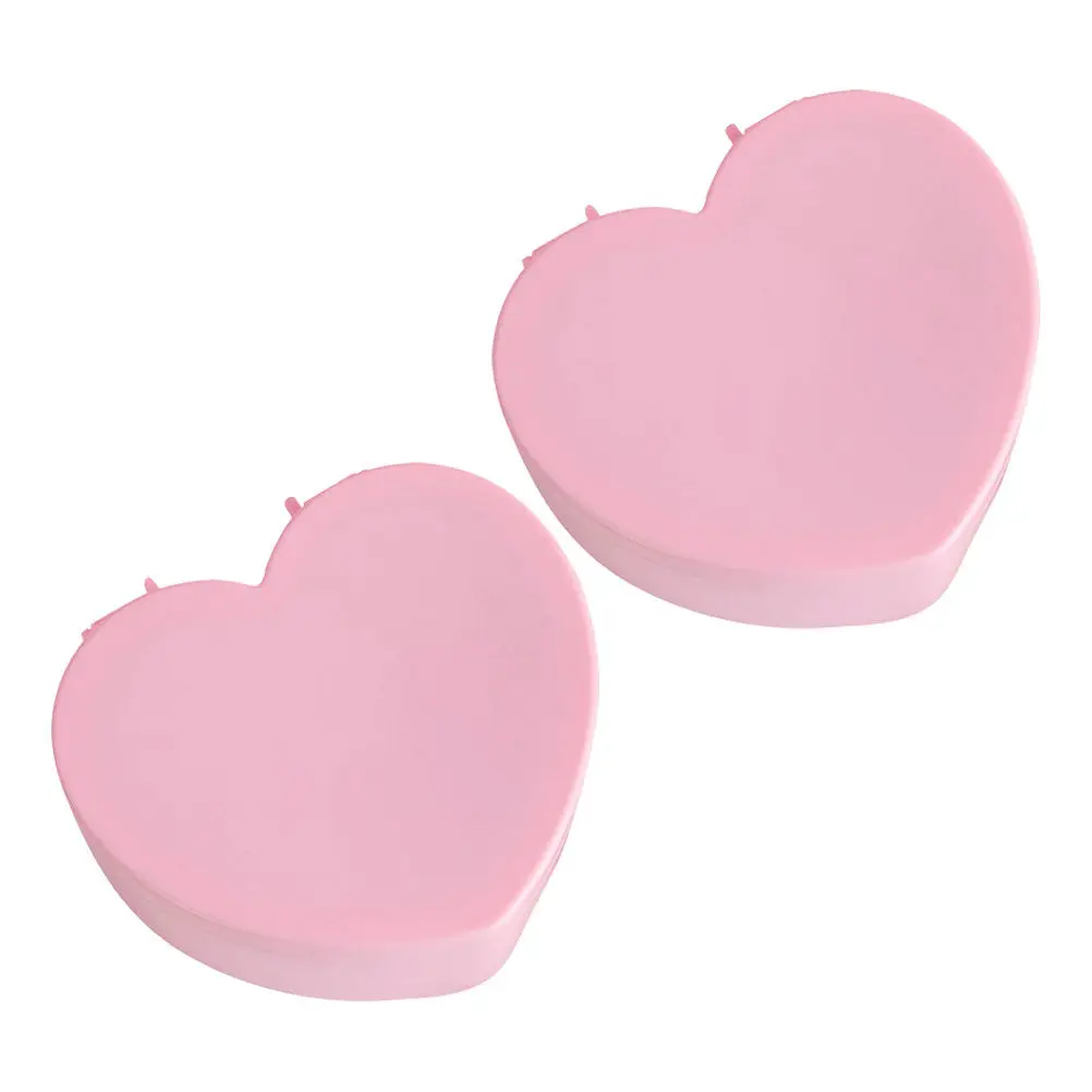 

2Pcs Heart Shaped Jewelry Box for Double Layer Storage with Built-in Mirror Safe Plastic Portable Jewelry Organizer
