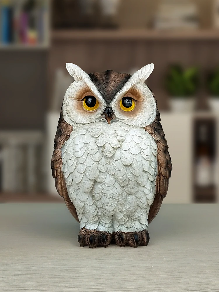 Owl Resin Ornaments Home Sculpture and Figurines Desktop Decoration of Living Room decorative owl sculpture Luxury Animal Crafts