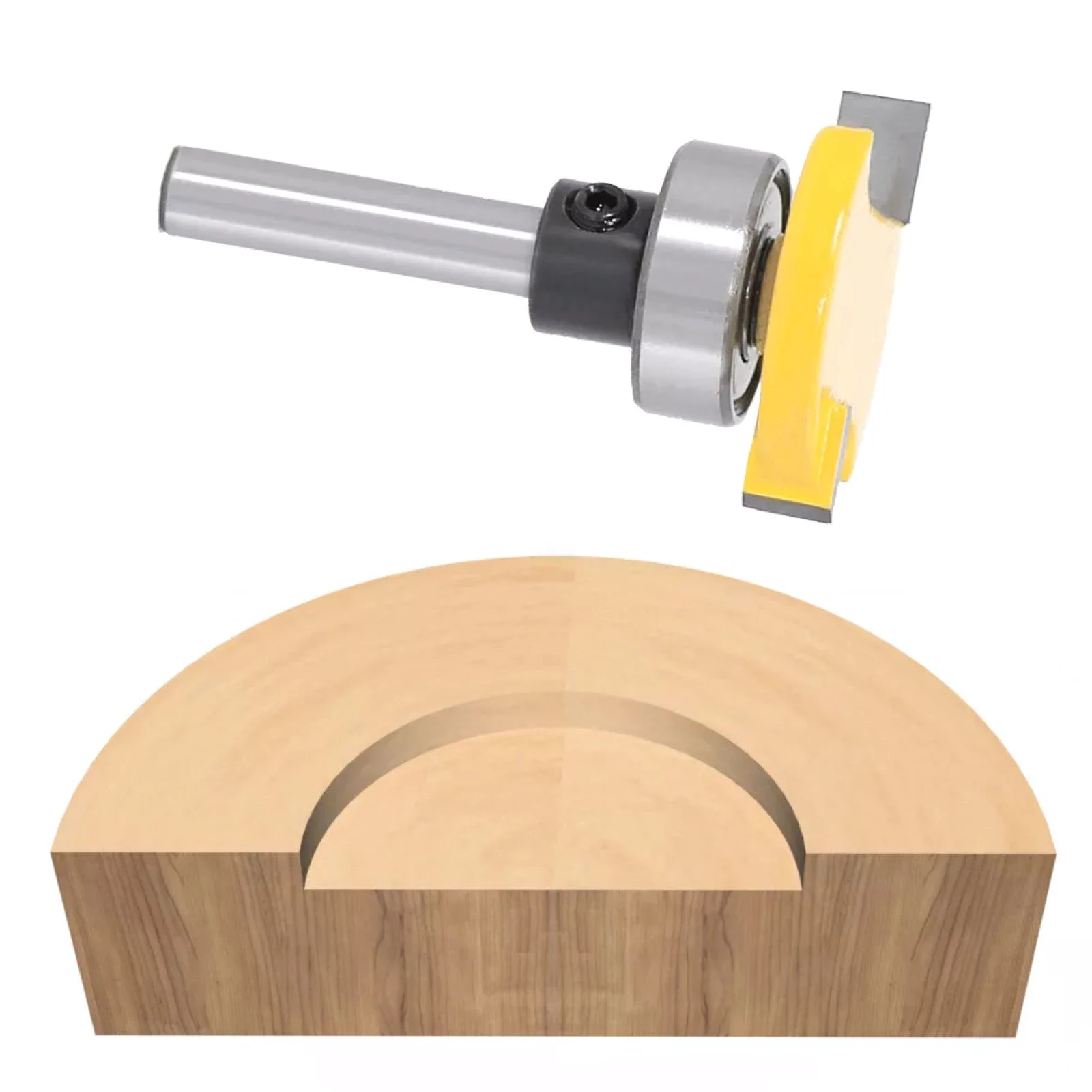 1 buah 6mm 1/4 "Shank T Slot Cutter Router Bit bantalan Spoilboard permukaan Router Bit Milling Cutter untuk alat pertukangan kayu