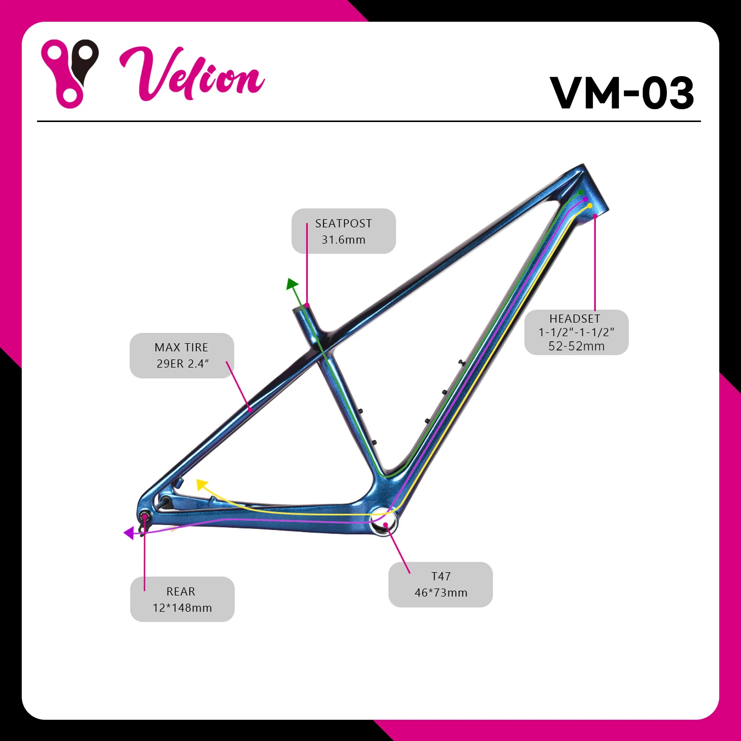 

Bicycle Mtb Frame Cuadros MTB 29” Cuadro De Bicicleta Mountain Bike XC Hardtail Frames 148*12 Thru Axle BOOST 29er*2.4 Inch T47