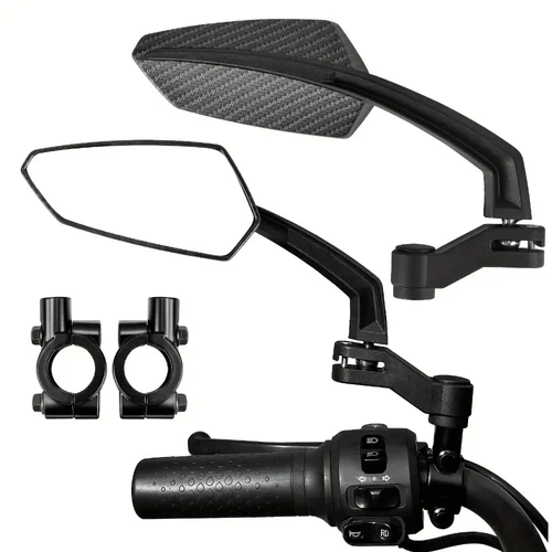 Imagen 1 del producto Espejos retrovisores universales para manillar de bicicleta, vista trasera gran angular y 360 °   Vidrio de seguridad giratorio, para bicicletas, bicicletas eléctricas
