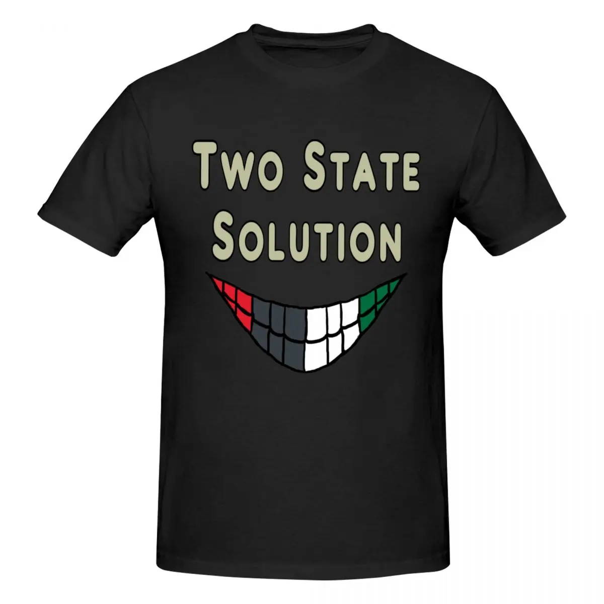 Men Two State Solution Trending T Shirt Vintage Big Size Cotton Custom Sleeve T-shirt