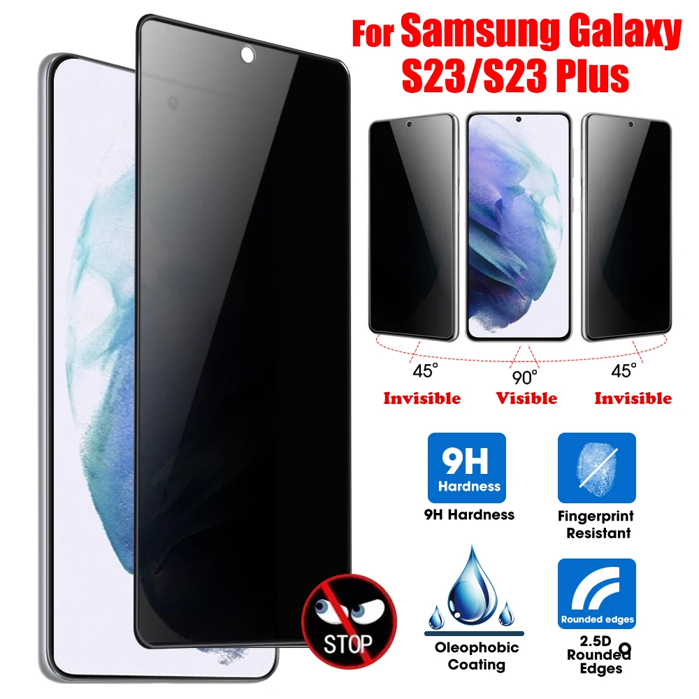 Anti-spy Tempered Glass For Samsung Galaxy S23 5G Anti-scratch Screen Protector Privacy Film For Samsung S23+ S23 Plus