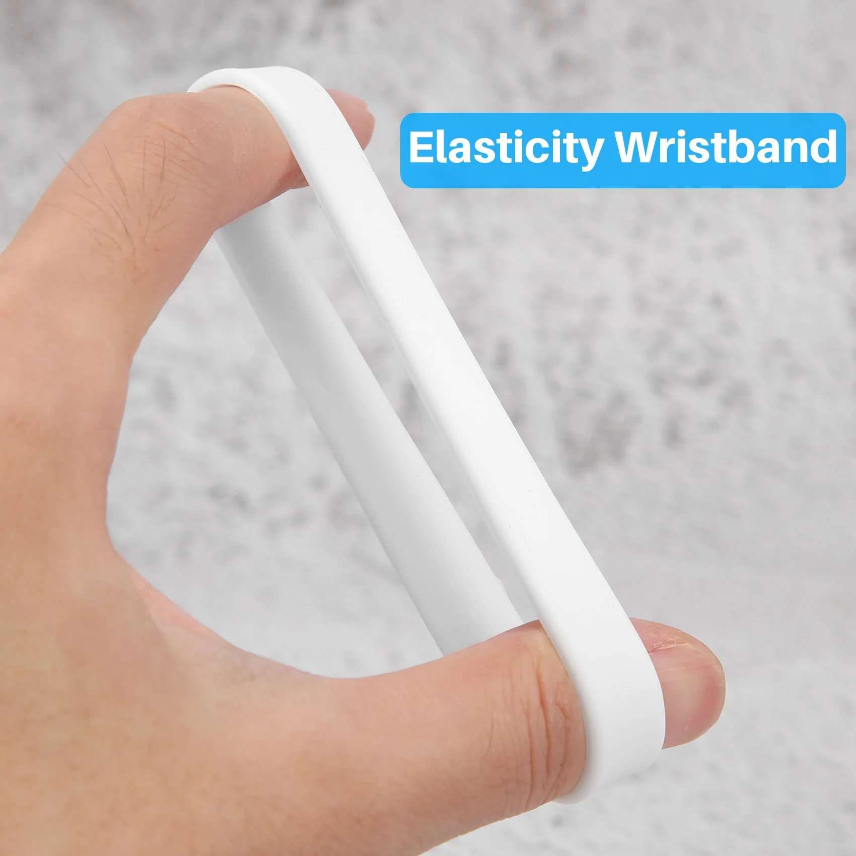 Fashion Silicone Rubber Elasticity Wristband Wrist Band Cuff Bracelet Bangle White