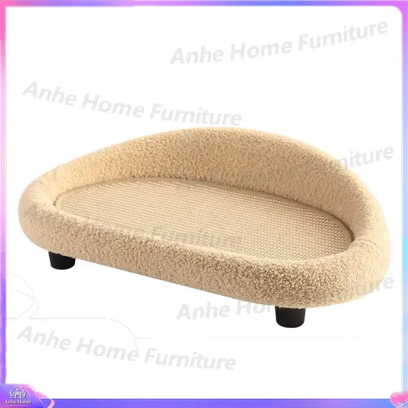 Large Cat Bed Plush Sofa Indoor Kitty Recliner Nest with Sisal Base Anti Slip Design Comfortable Pet Furniture for Cats