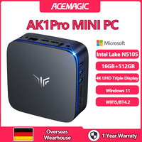 ACEMAGIC - Mini PC - Windows 11 Pro - Intel Celero N5105 - 16 GB DDR4 GB M.2 SSD - 4K UHD - Bluetooth 4.2 - HDMI X 2