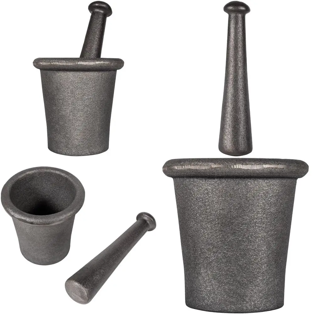 

8-фунтовый чугунный раствор и набор пестика для дробления руды и измельчения кухонных специй