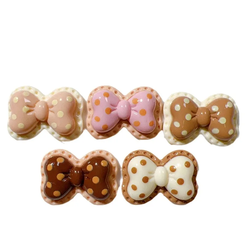 10 sztuk Mini Kawaii śliczne motylkowa kropka kokarda z płaskim tyłem kaboszony księga gości Diy Party akcesoria do spinek do włosów rzemiosło dekoracyjne — zdjęcie 7