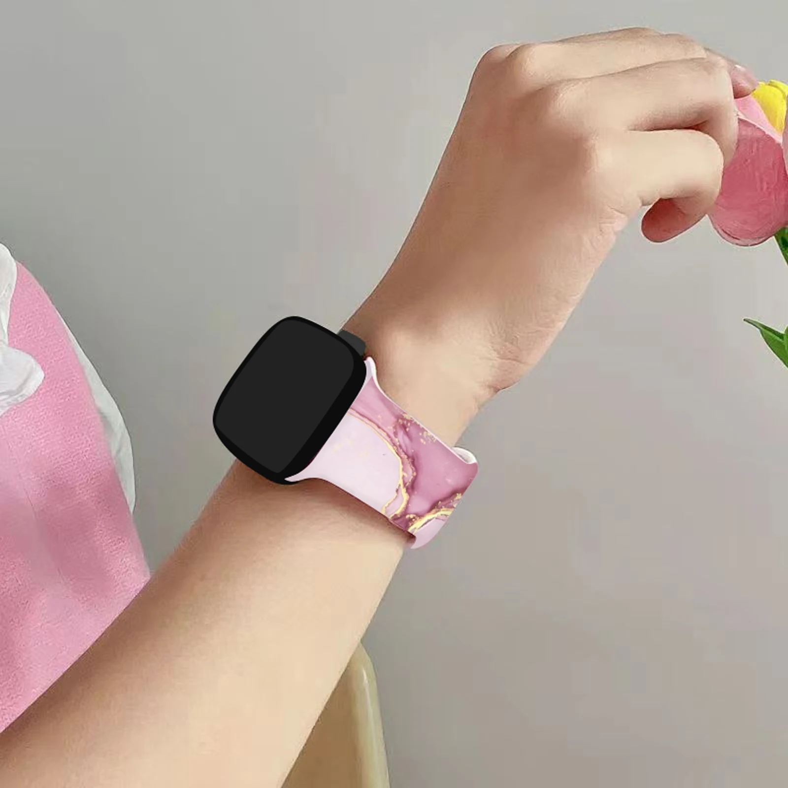 Correa con estampado de abstracción de Jade para Apple Watch 10 9 8 7, pulsera reemplazable de silicona para iWatch 49mm 46mm 44mm 42mm 41mm