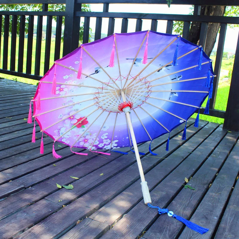 Parapluie romantique en soie, 82CM, résistant à la pluie, pour la danse, accessoires décoratifs, spectacle de danse, parasol à huile