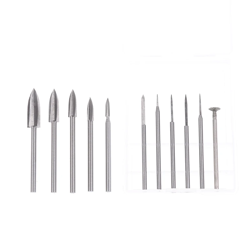 

5/6PCS HSS Wood Carving Bit Set For Rotary Tools Precision Engraving Wood Carving, Root Carving, And Nuclear Carving