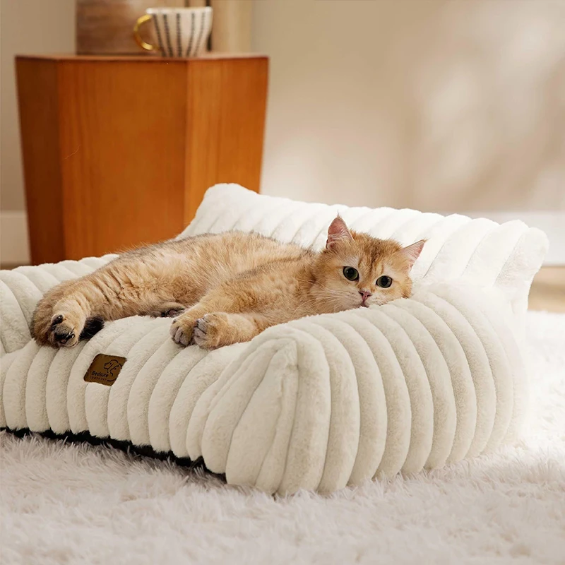 Pet Supplies Sofa House for Cats Warm Bed Winter Products Accessories Beds Basket Things All Dog Mat Puppy Houses Accessory