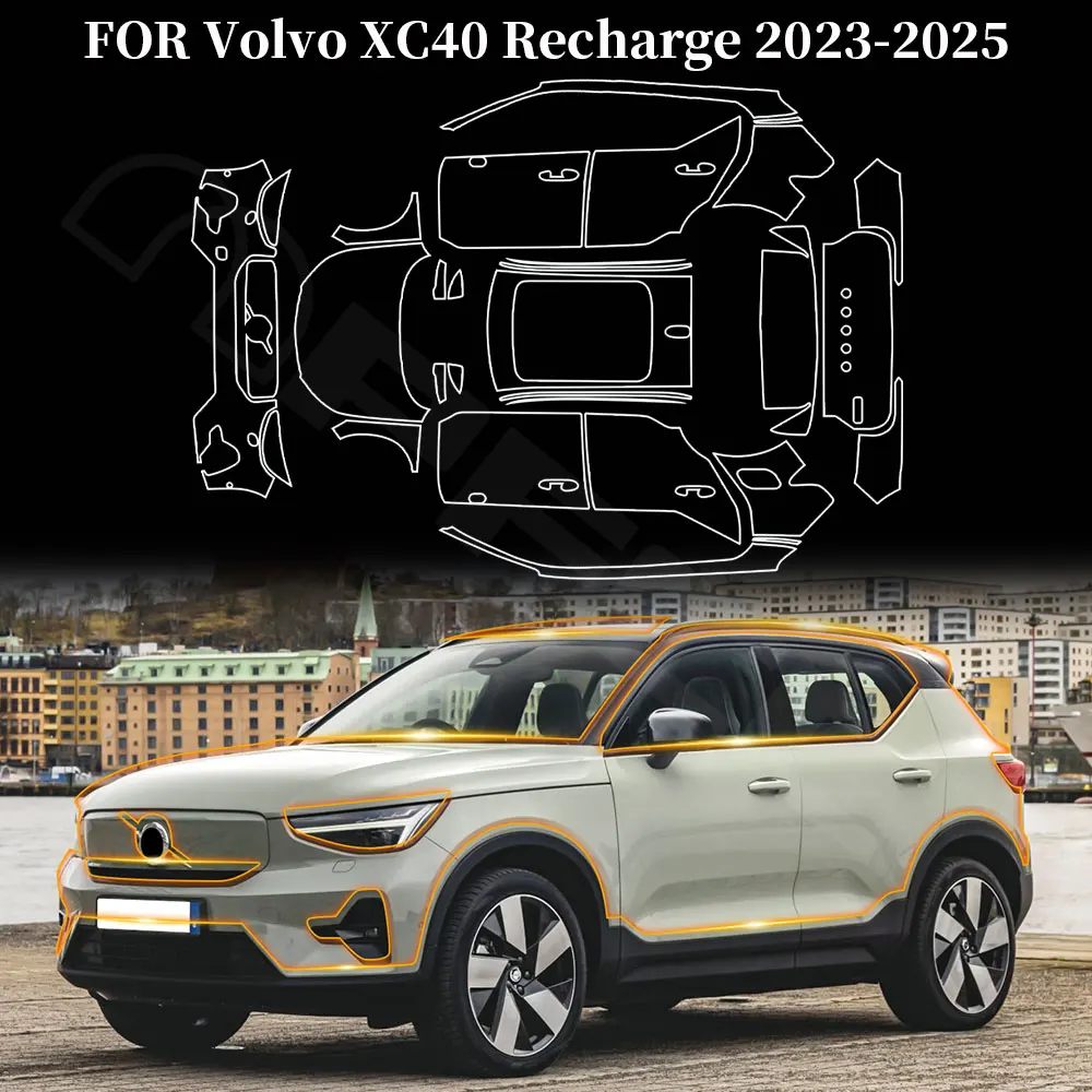 

for Volvo XC40 Recharge 2023 2024 Car Paint Protection Film Invisible Body Sticker Anti-Scratch Pre-cut TPU PPF Cars Accessories