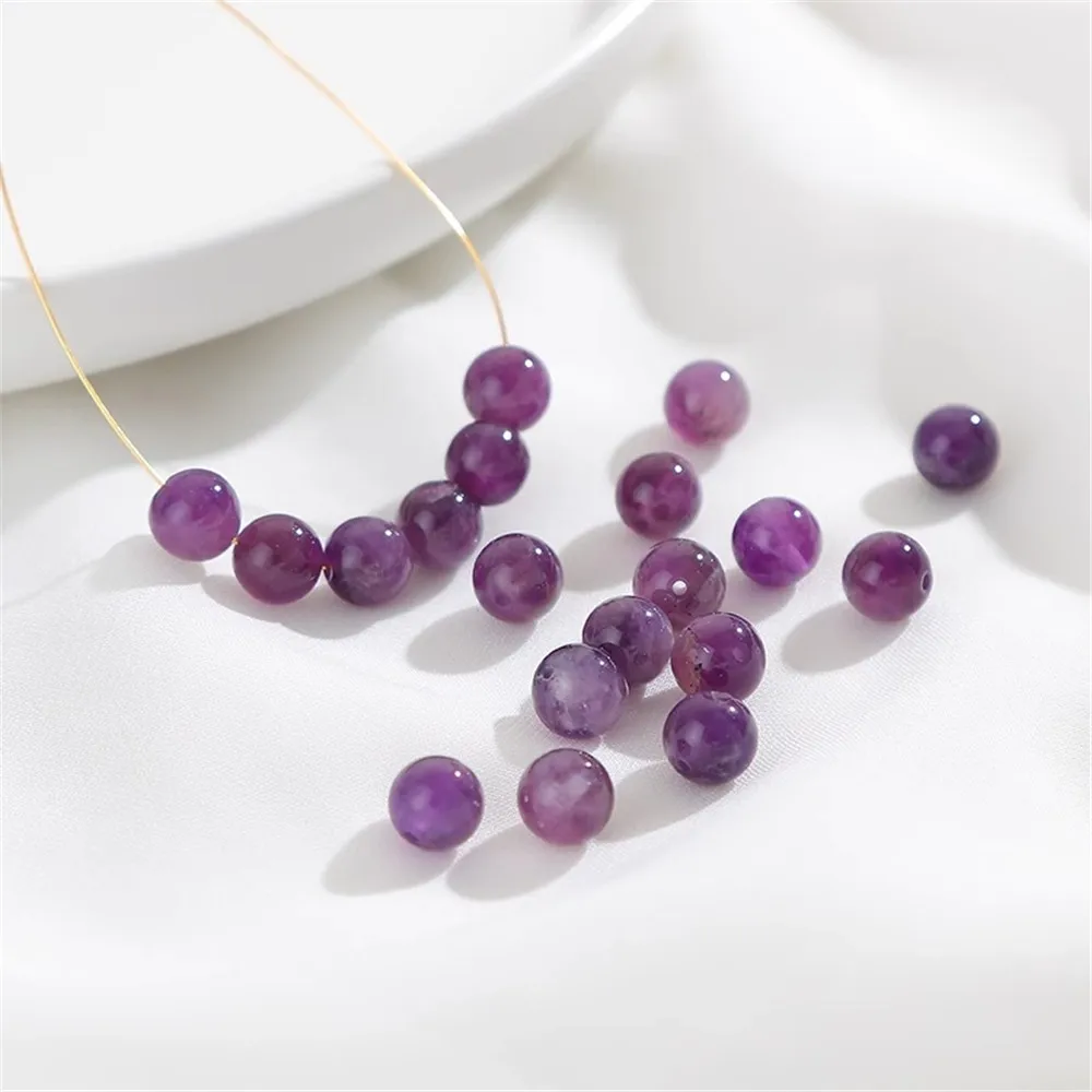 Natural Amethyst Beads Beads Beads Beads Handmade Diy Beaded Bracelet Necklace Jewelry Material Accessories