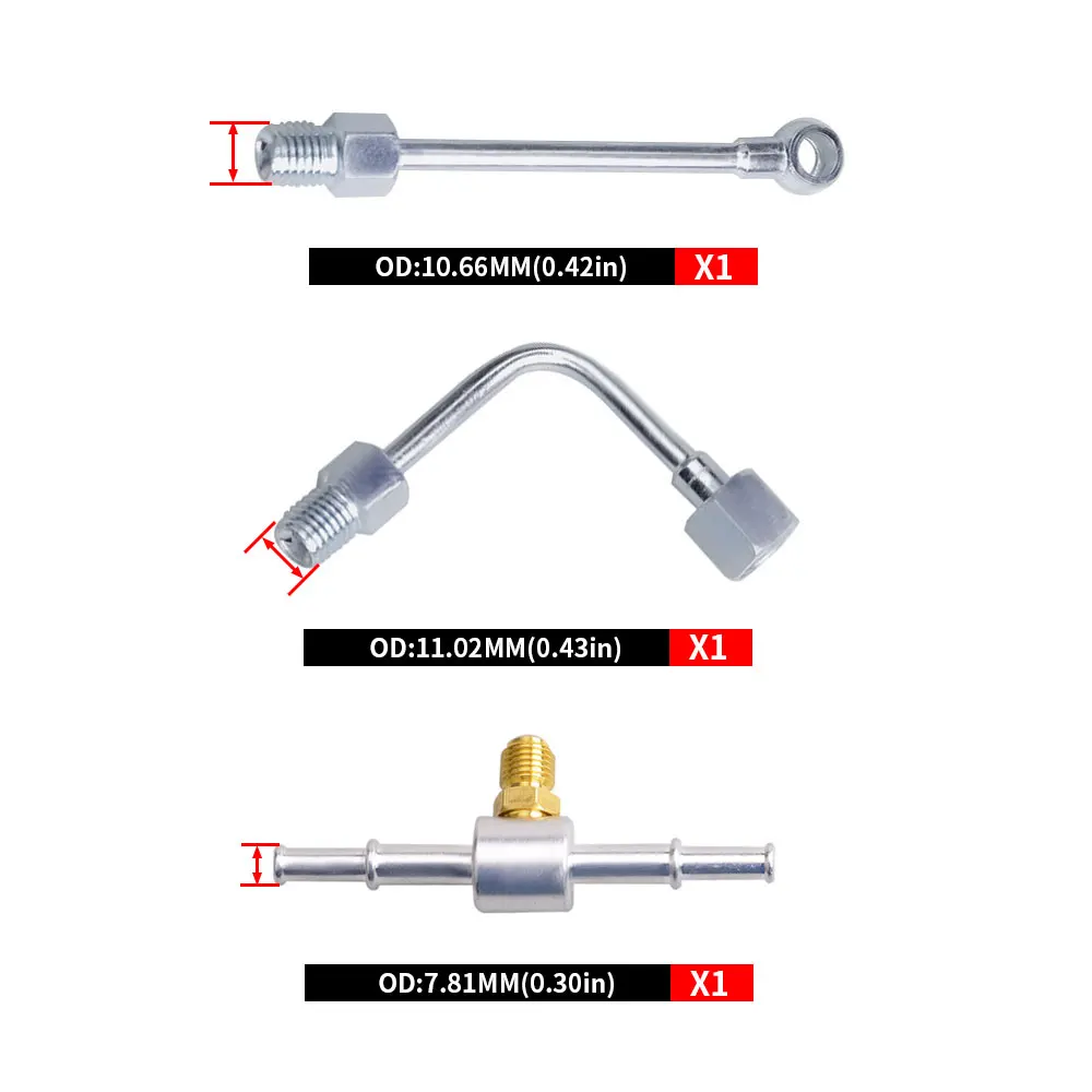 0~10 Bar Replaceable Compression Fuel Injection Pressure Gauge Car Diagnostic Tester Tools Kit with Valve and Drain Hose TU-114