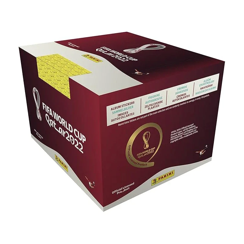 صندوق ألبوم الملصقات الرسمي لكأس العالم فيفا قطر 2022 من بانيني، 50 عبوة، جمع وتجارة، إصدار محدود #4