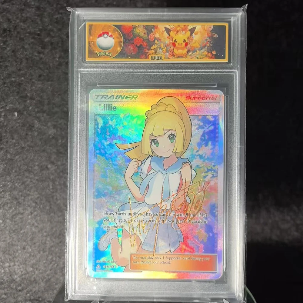 Diy Self Made Ptcg Lillie Collection Card Refraction Color Flash Ptcg Come On Lillie Rating Card Stuck Brick Anime Card Gift Toy