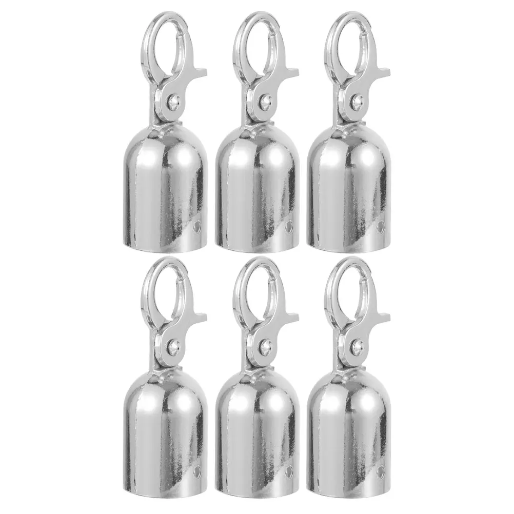 6pcs Hook Accessories Durable Zinc Alloy Connector Silver Rope Cap Isolating Places Decorative Hardware