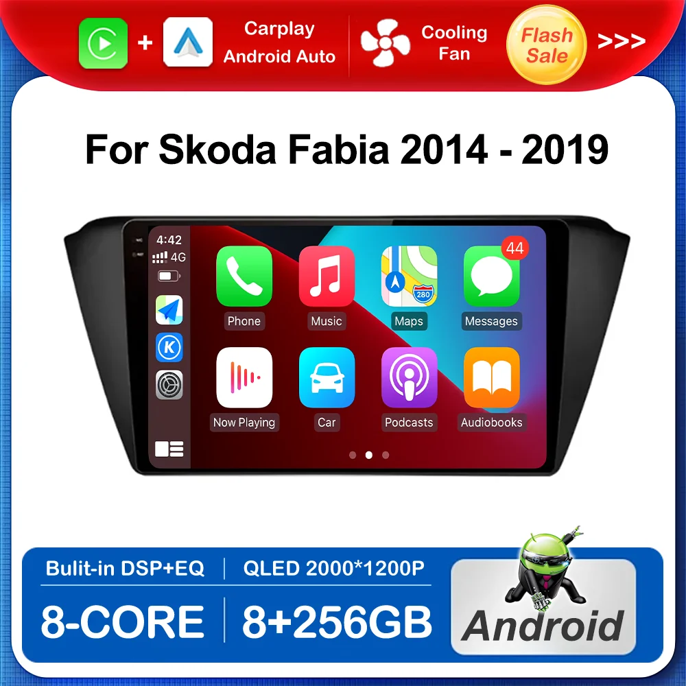 

Android OS Car Multimedia Stereo Audio Player 9 inch for Skoda Fabia 2014 - 2019 Wireless Carplay BT GPS Navi Head Unit No 2 din