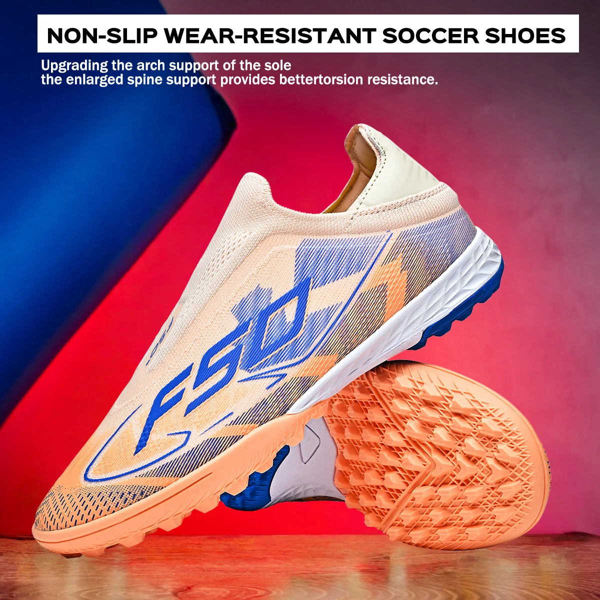 

Professional TF Soccer Boots Men Women PU Synthetic Upper Durable Rubber Sole Non-slip Training Cleats
