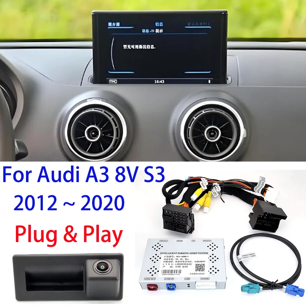 HD Traject Reverse Kamera für Audi A3 8V S3 2012 2013 2014 2015 ~ 2019 2020 OEM Bildschirm Update Rückfahrkamera Plug and Play