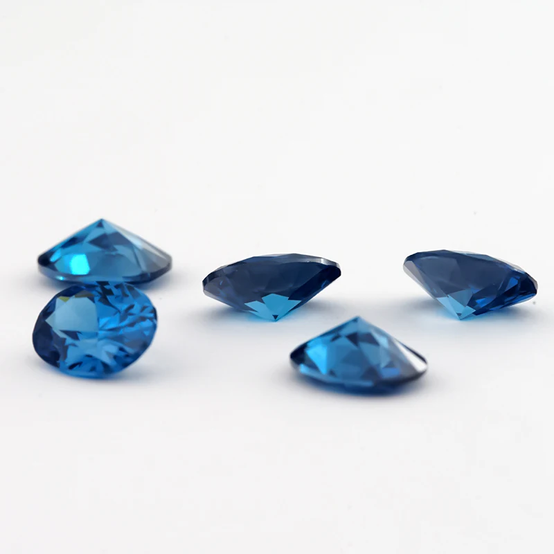 3x5~10x12mm Oval Shape Cubic Zirconia Synthetic Gems 5A Loose CZ Stones Green Sea Blue Coffee Rhodolite Tanzanite Color