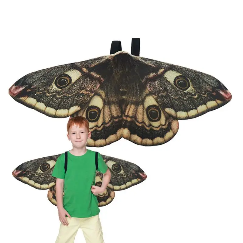 Kids Moth Wings Non-Woven Cosplay Costume Cloak Shawl Butterfly Shawl Moth-Wings Dress-Up Halloween Party prop decorations