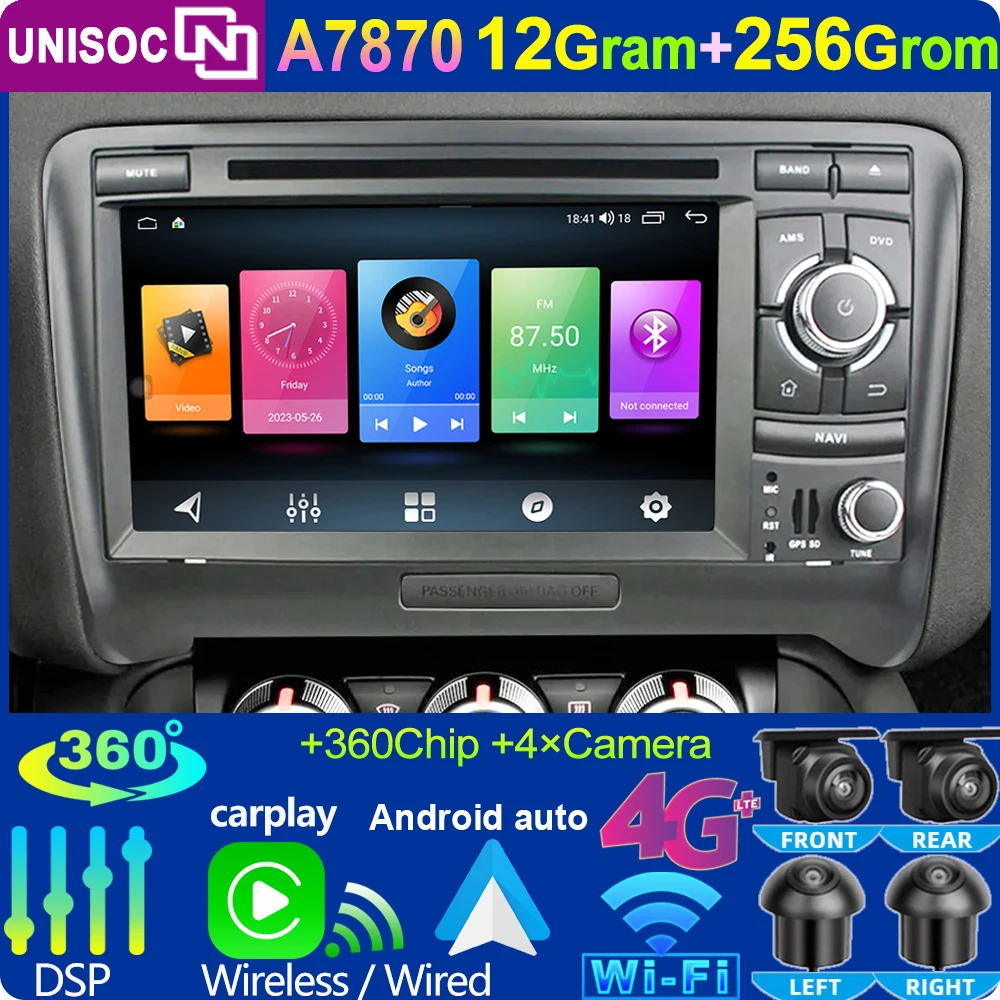 Car Multimedia Player GPS Autoradio For Audi TT MK2 8J 2006 2007 2008 2009 2010 2011 2012 2013 2014 2015 Button Original Style