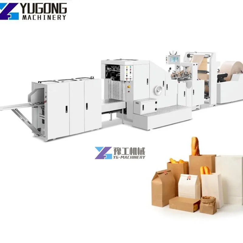 YG High Speed Recycled Square Bottom Paper Bag Making Machine Price Fully Automatic Shopping Kraft Paper Bag Machine Cost