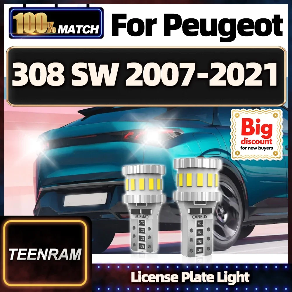 

Roadsun For Peugeot 308 SW 2007 2008 2009 2010 2011 2012 2013 2014-2021 LED License Plate Light Bulbs License Plate Lamp Ampoule