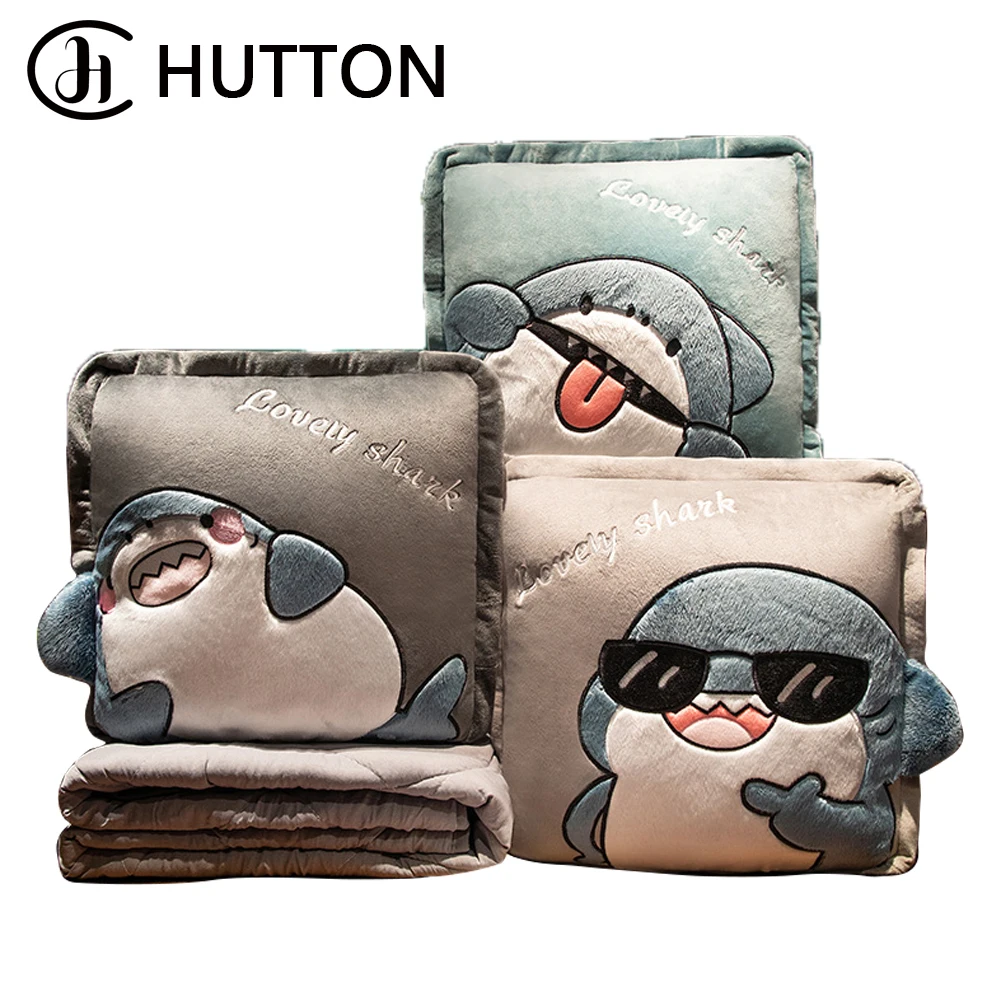 

2In1 Plush Cartoon Pillow Travel Blanket Quilt Folding Car Office Nap Sofa Home Hotel Decor for Autumn Winter Warm