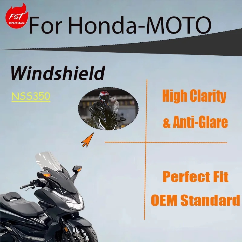 

Upgrade Extra Wide & Tall WindScreen for 2023 Honda NSS350 (Domestic Forza 350), Front Windshield Parts